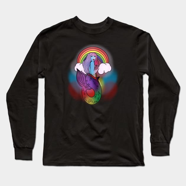 Rainbow Long Sleeve T-Shirt by MonicaLaraArt